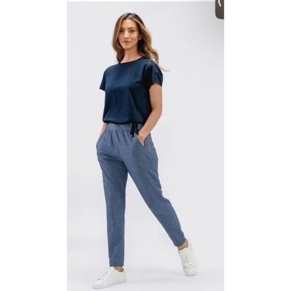 NWT Ministry of Supply Womens Fusion Terry Jogger Indigo Heather 2XL new